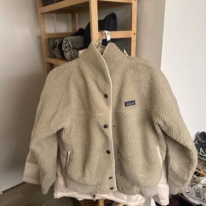 Patagonia Women's Tan Teddy Bomber Jacket